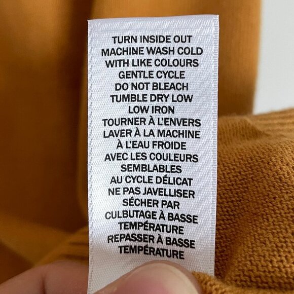 NWT NORTHERN REFLECTIONS Mock Neck Boxy Sweater 100% Cotton Mustard Tan Sz Large - Picture 7 of 12